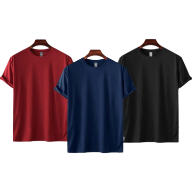 Fabrilife Mens Premium Blank T-shirt -Combo- Red, Navy, Black image