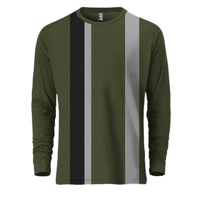 Fabrilife Mens Premium Designer Edition Full Sleeve T Shirt - Olive image