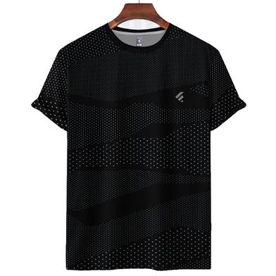 Fabrilife Mens Premium Sports Active Wear T-shirt - Black Dot image