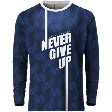 Fabrilife Mens Premium Sports Full sleeve T-shirt - Never give up image