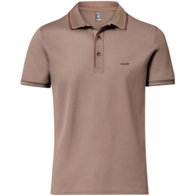 Fabrilife Premium Double PK Cotton Polo - Light Coffee image