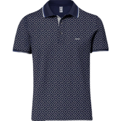 Fabrilife Premium Elite Edition Double PK Cotton Polo - Navy image