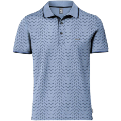 Fabrilife Premium Elite Edition Double PK Cotton Polo - Sky Blue image