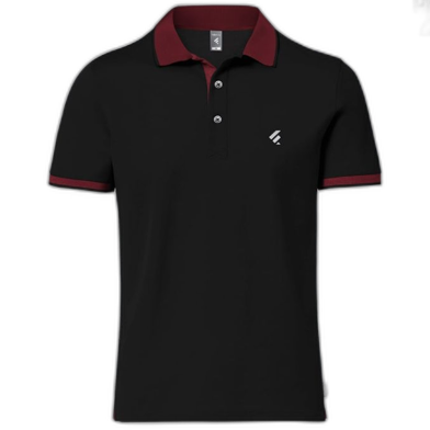 Fabrilife Single Jersey Knitted Cotton Polo - Black image