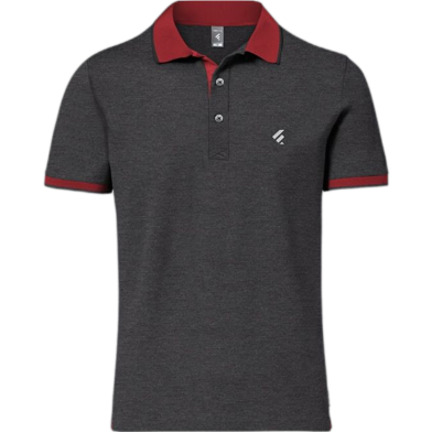 Fabrilife Single Jersey Knitted Cotton Polo - Anthra Melange image