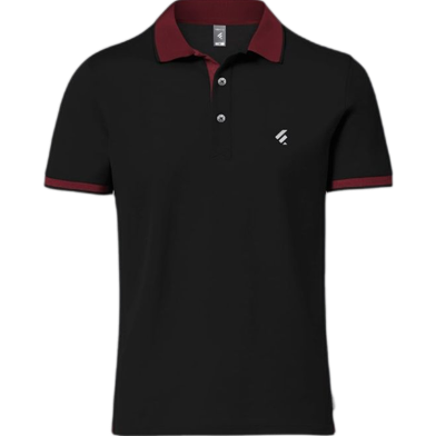 Fabrilife Single Jersey Knitted Cotton Polo - Black image