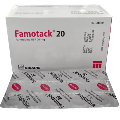 Famotack 20 mg Tablet 15's Strip image