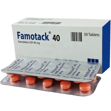 Famotack 40 mg - 10's Strip Tablet image