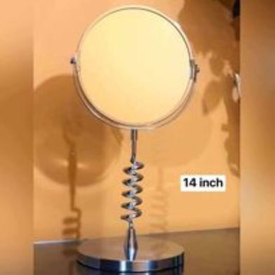 Fantasy Mirror Stainless Steel Spring Shape Stand Bathroom Mirror image