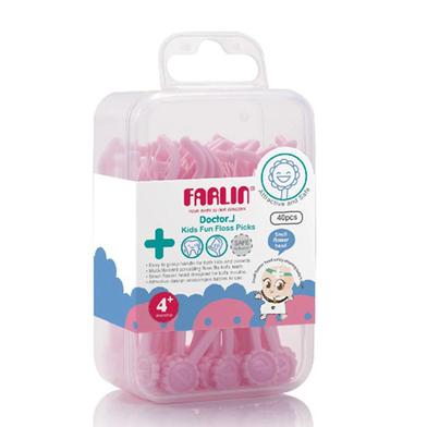 Farlin Children's Safety Dental Floss Picks 40pcs Made In Taiwan 3M With Storage Box image