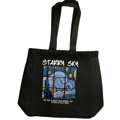 Fashionable Denim Fabric Tote Bag With Zipper image