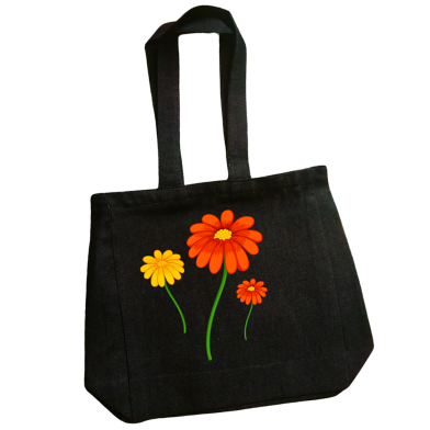 Fashionable Denim Fabric Tote Bag With Zipper image