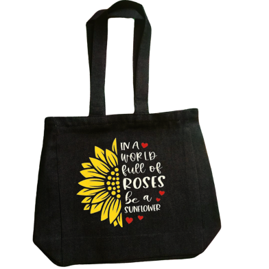 Fashionable Denim Fabric Tote Bag With Zipper image