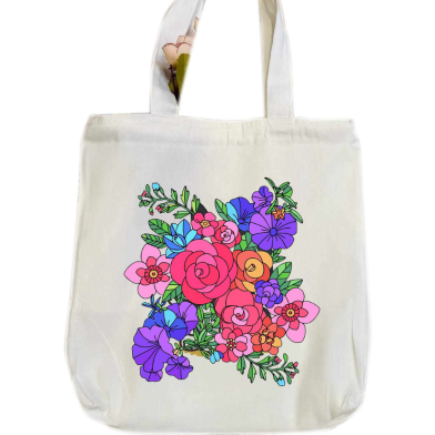 Fashionable Fabric Tote Bag With Zipper image