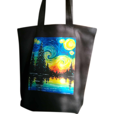 Fashionable Fabric Tote Bag With Zipper image