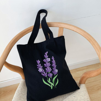 Fashionable Fabric Tote Bag With Zipper image