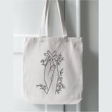 Fashionable Fabric Tote Bag With Zipper image