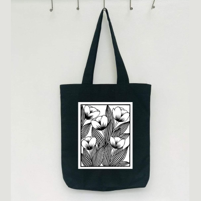 Fashionable Fabric Tote Bag With Zipper image