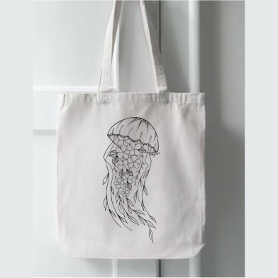 Fashionable Fabric Tote Bag With Zipper image