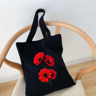 Fashionable Fabric Tote Bag With Zipper image