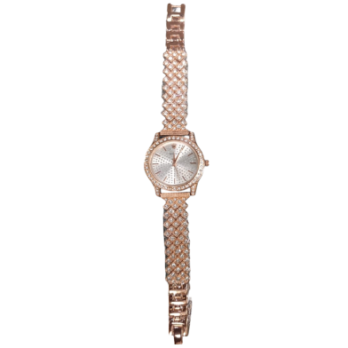 Fashionable Ladies Quartz Diamond Wristwatch - Rose Gold image