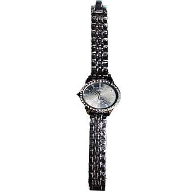 Fashionable Ladies Quartz Diamond Wristwatch - Black image