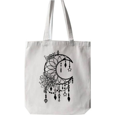 Fashionable White Fabric Tote Bag With Zipper image