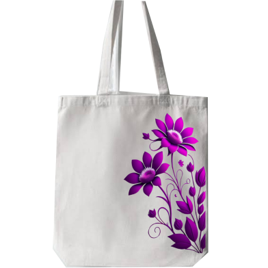 Fashionable White Fabric Tote Bag With Zipper image