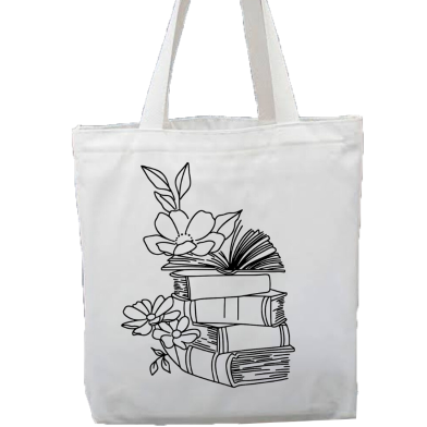 Fashionable White Fabric Tote Bag With Zipper image