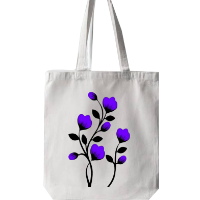 Fashionable White Fabric Tote Bag With Zipper image