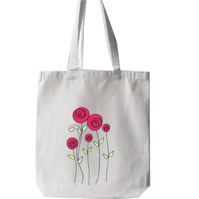 Fashionable White Fabric Tote Bag With Zipper image