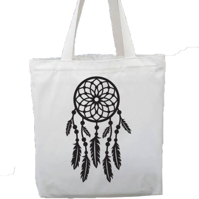 Fashionable White Fabric Tote Bag With Zipper image