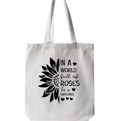 Fashionable White Fabric Tote Bag With Zipper image