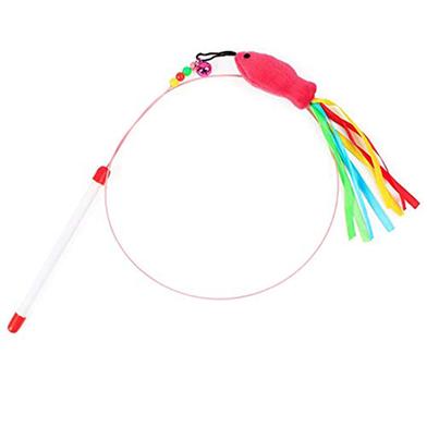 Feather Teaser Fish Wand Cat Toy image