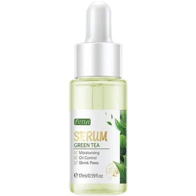 Fenyi Green Tea Facial Serum Sodium Hyaluronic Acid Shrink Pore Moisturizing Oil Control Soothing Acne Skin 17ml image