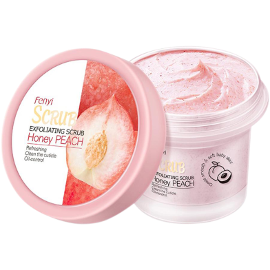 Fenyi Honey Peach Britning Body Pores Cleansing Cream Exfoliating Smooth Scrub -100gm image
