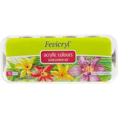 Fevicryl Acrylic Color- Sunflower Kit - 150 ml (15ml bottles of 10 shades) image