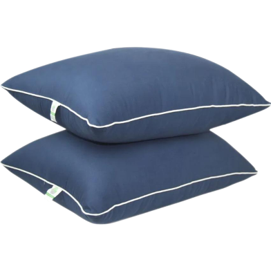 Fiber Head Pillow Cotton Fabric Navy Blue 18x26 Buy 1 Get 1 Free image