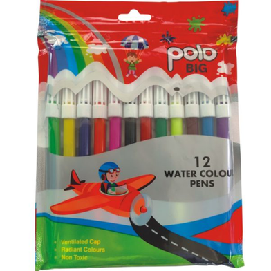 Fiber Water Color Pen - 12 Color : Non-Brand