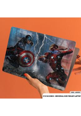 DDecorator Fight Scene of Captaine America Save Iron Man Laptop Sticker image