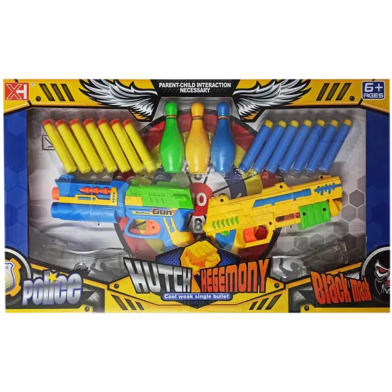 Fires Foam Darts Shooter Plastic Soft Bullet Blaster Toy Gun With Suction Target Board [nub_gun_double_(yandb)] image