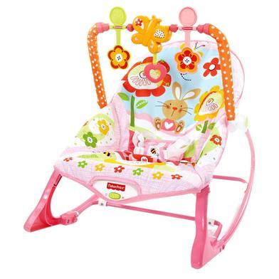 Fisher Price Infant To Toddler Baby Rocker With Musical Toy Bar And Vibrations - Pink image