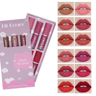 Fit Colors Cloud Lip Gloss 6 Pcs Set image