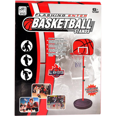 Flashing Enter Basketball Stands 160 Cm Adjustable Height Indoor and Outdoor Sports Toys For Kids image