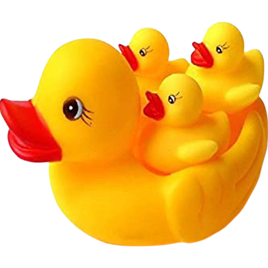 Mini Floating Duck Bath Toys with Squeezing Sound - 4 Pcs image