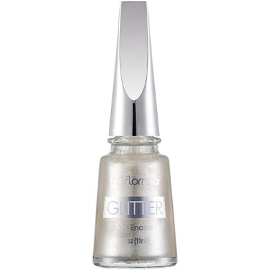 Flormar Glitter Nail Enamel GL12 White Pearl image