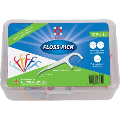 Floss Pick Dental Toothpick Interdental Cleaner Box 50 Pcs image