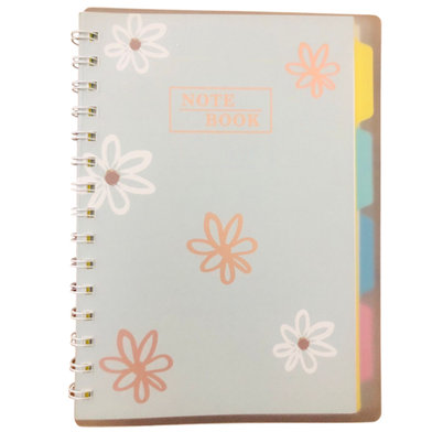 Flower Design Spiral Notebook With Four Different Color image