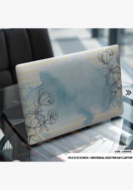 DDecorator Flower Pattern Floral Design Blue Laptop Sticker image
