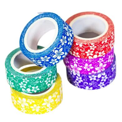 Flower Print designer Paper Tapes - 6Pcs image